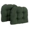 19-inch U-Shaped Micro Suede Tufted Dining Chair Cushion (Set of 2) - Hunter Green